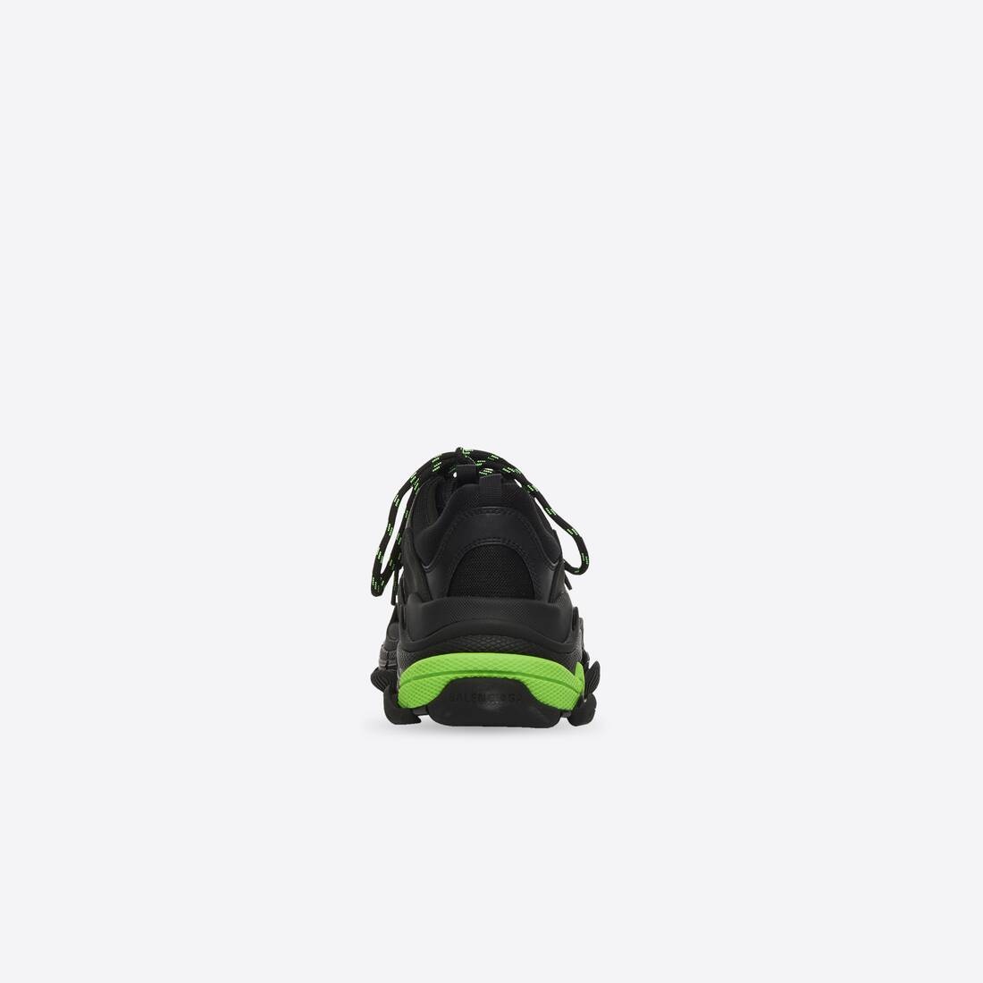 Men's Triple S in Black/fluo Green - 2