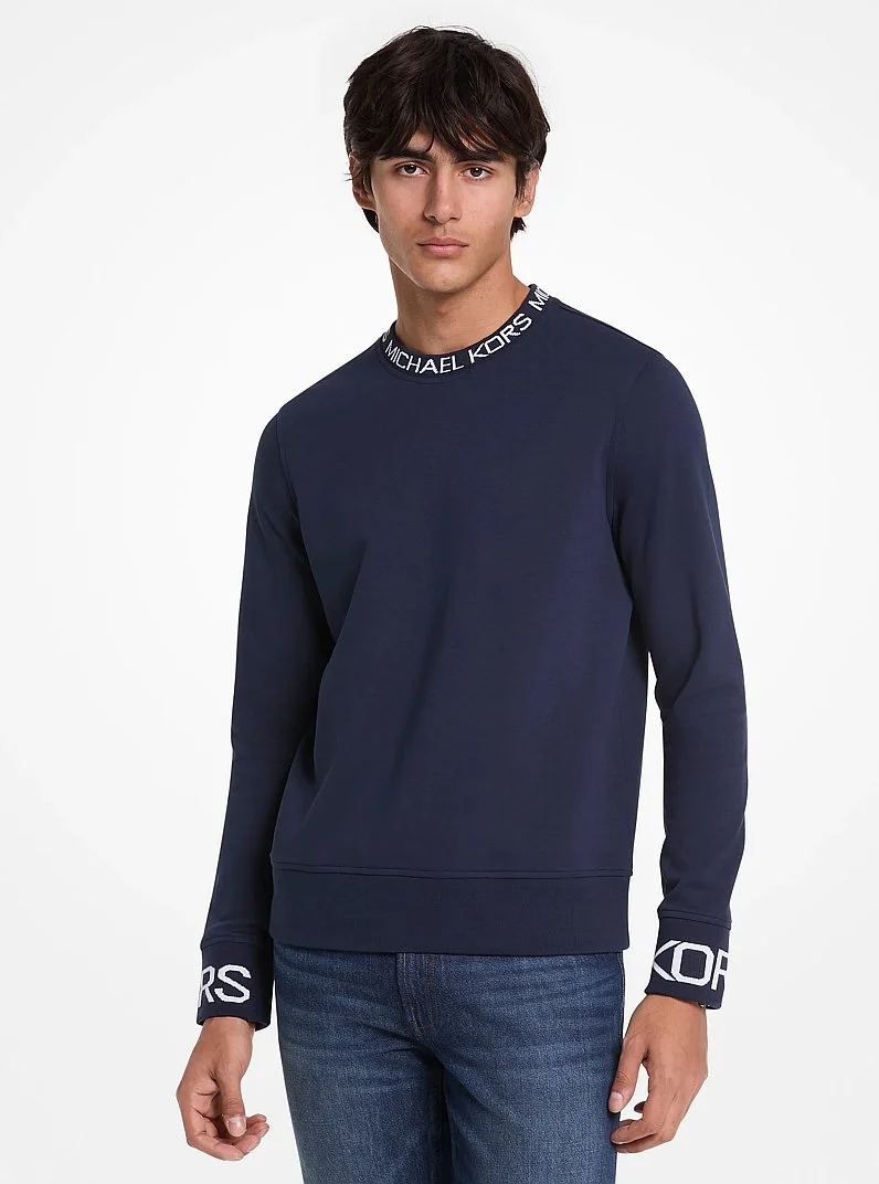 Logo Trim Cotton Blend Sweatshirt - 1