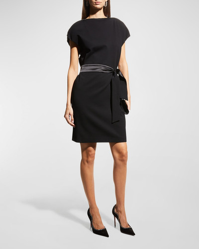 EMPORIO ARMANI Zip-Neck Milano Jersey Midi Dress outlook