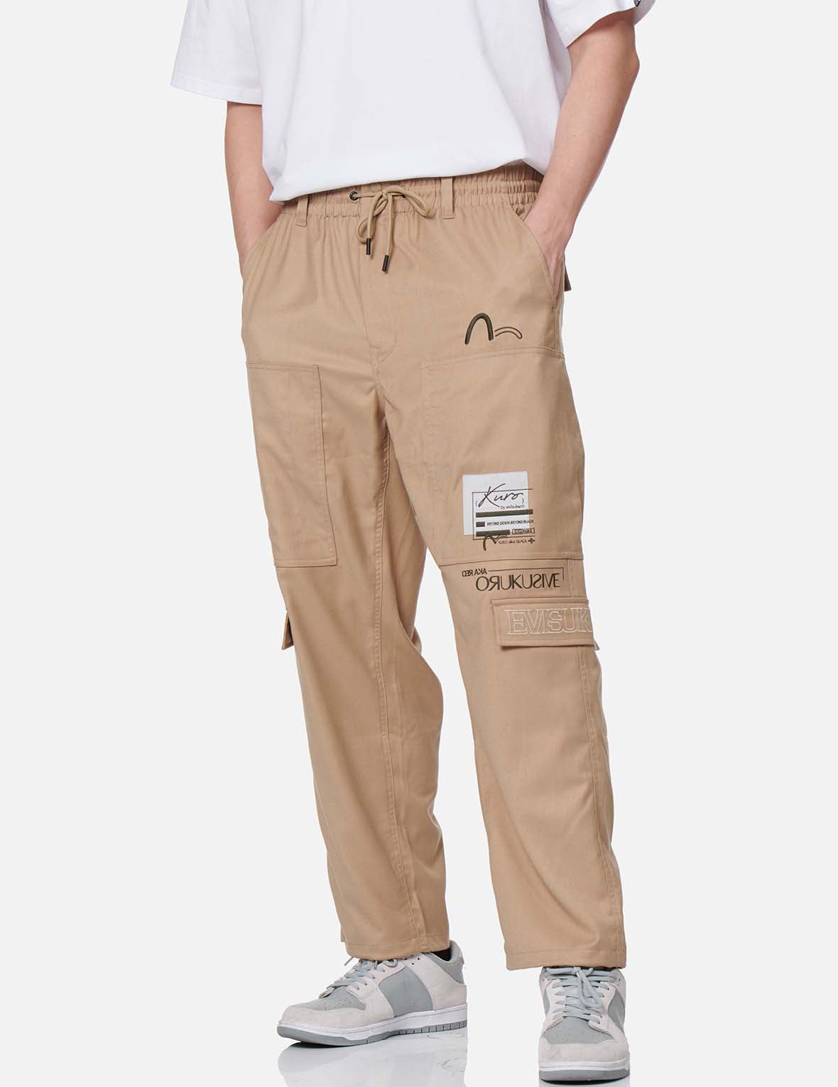 Logo Patch Wide Leg Cargo Pants - 3