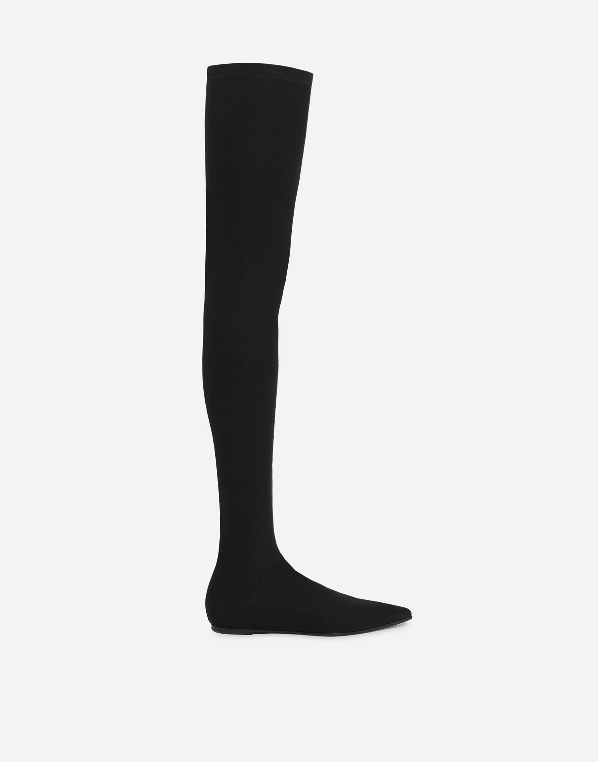 Stretch jersey thigh-high boots - 1