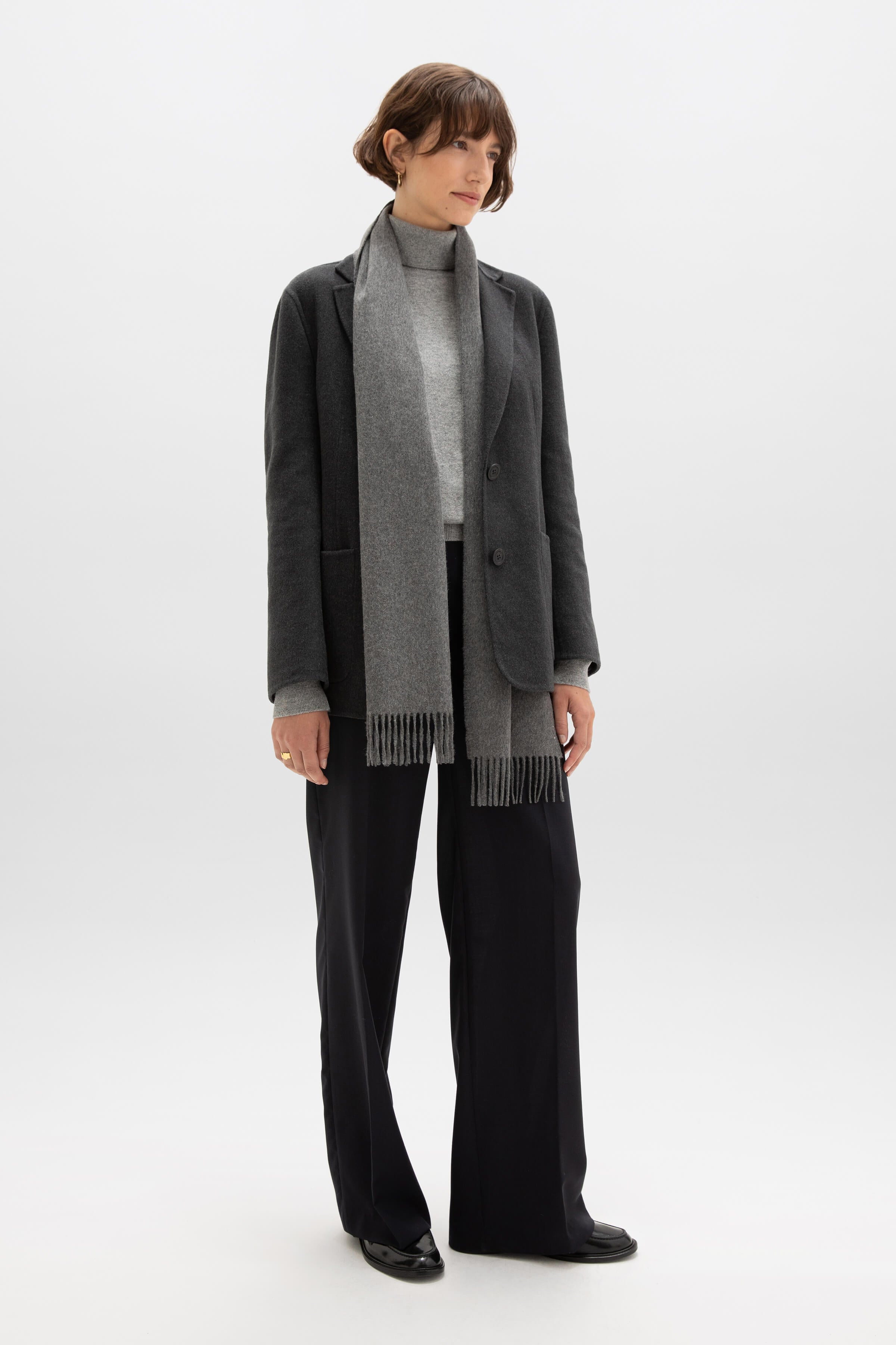 Classic Grey Cashmere Blazer - 6