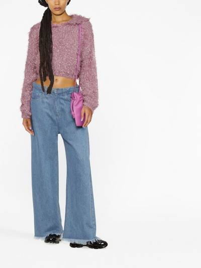 MSGM cropped knitted hoodie outlook