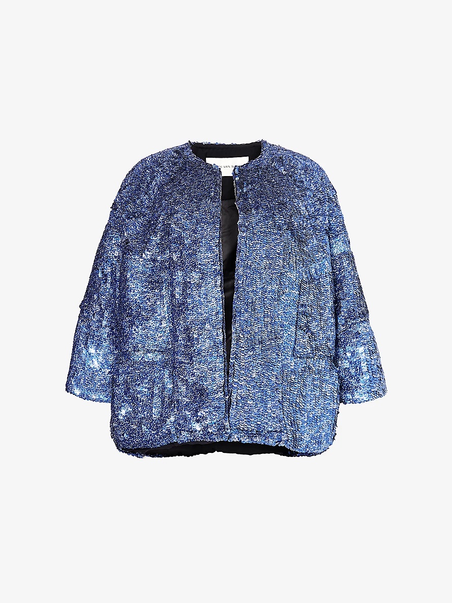 Violini sequin-embellished padded crepe jacket - 1