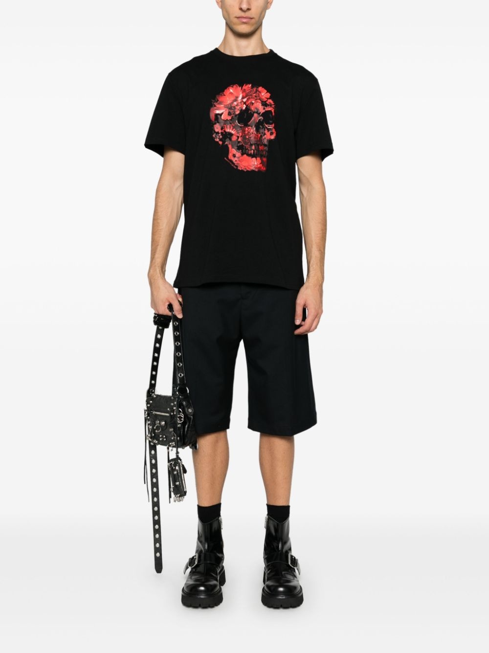 Wax Flower Skull cotton T-shirt - 2