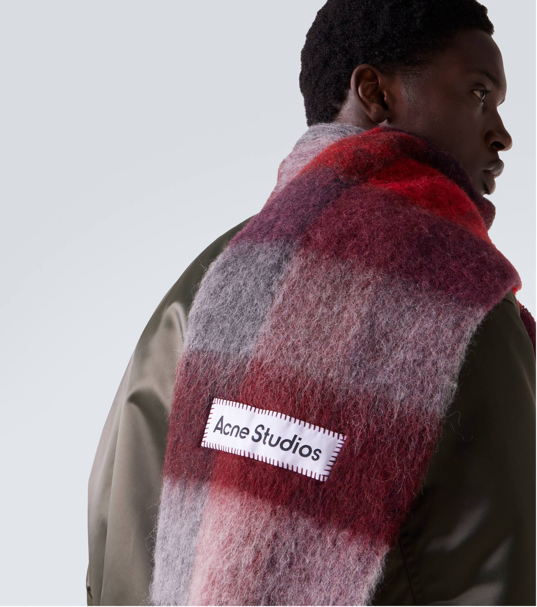 Checked wool and mohair scarf - 3