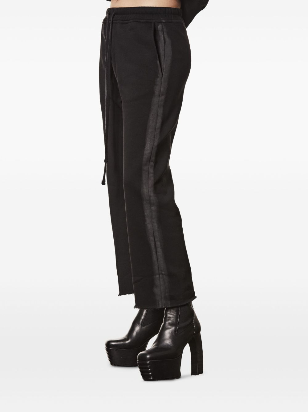 side-stripe raw-edge track pants - 3