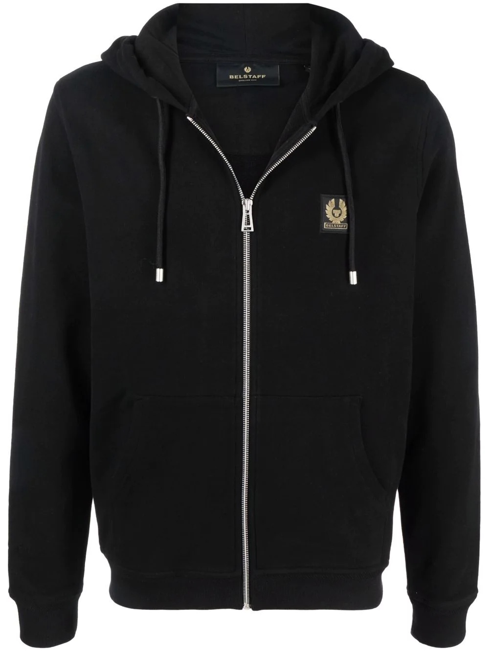 zip-up logo-patch hoodie - 1