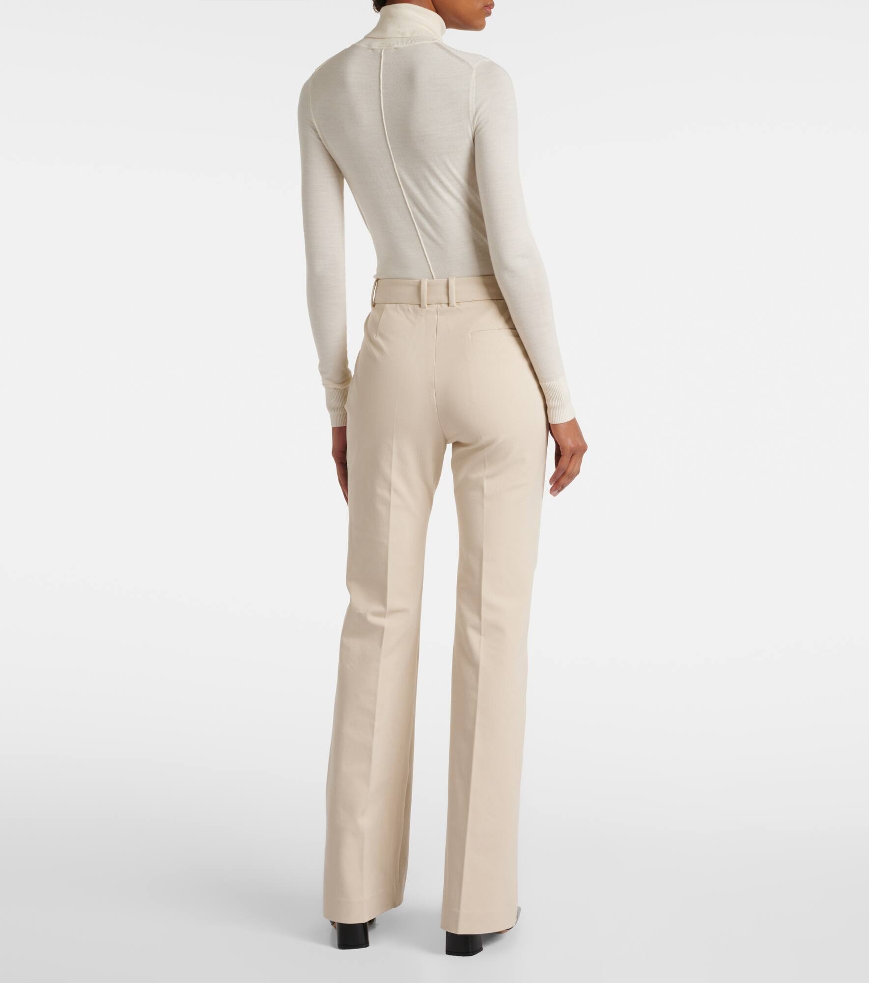 Tafira mid-rise gabardine flared pants - 3