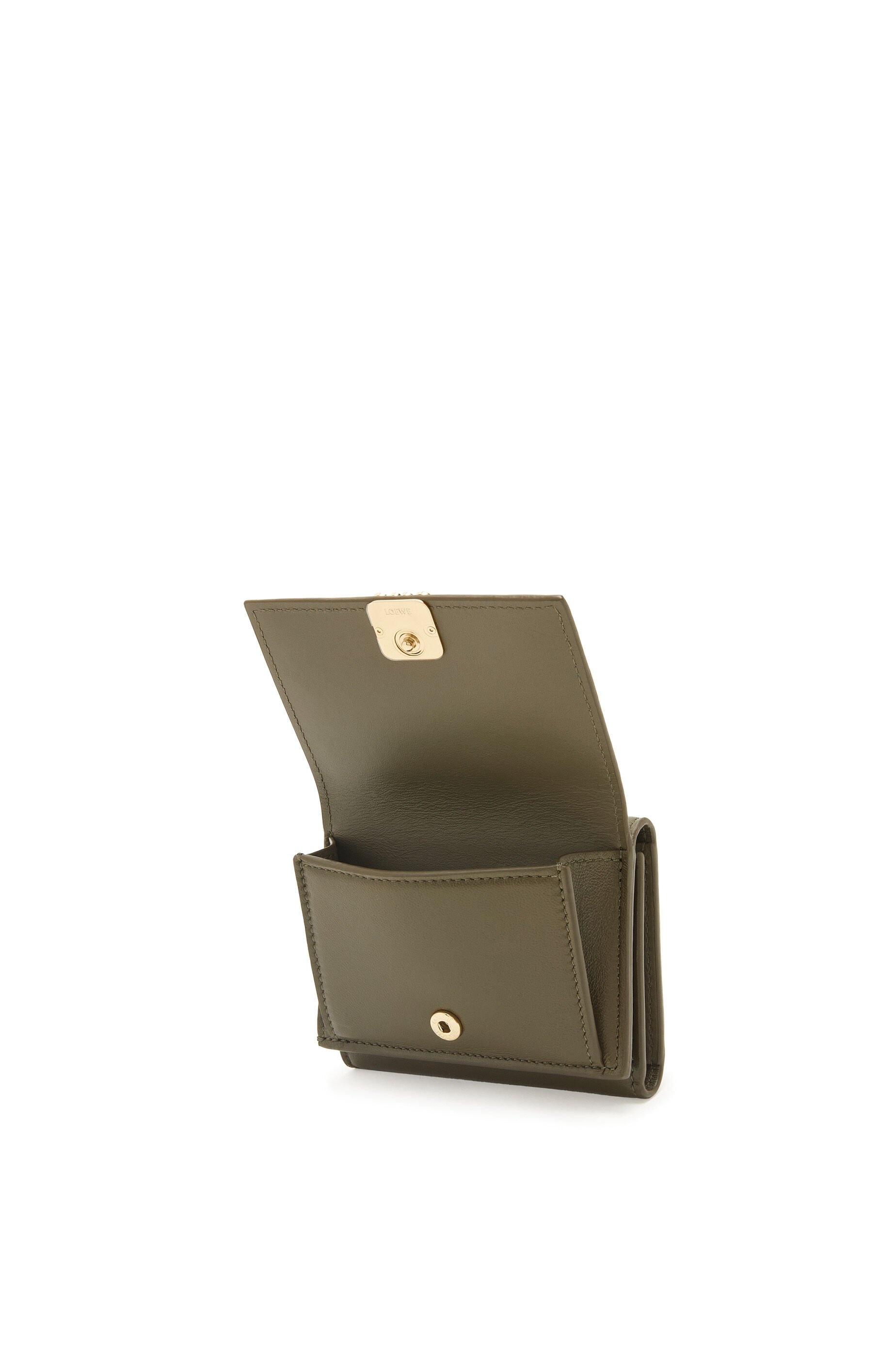 Puffer Anagram trifold wallet in shiny nappa calfskin - 3