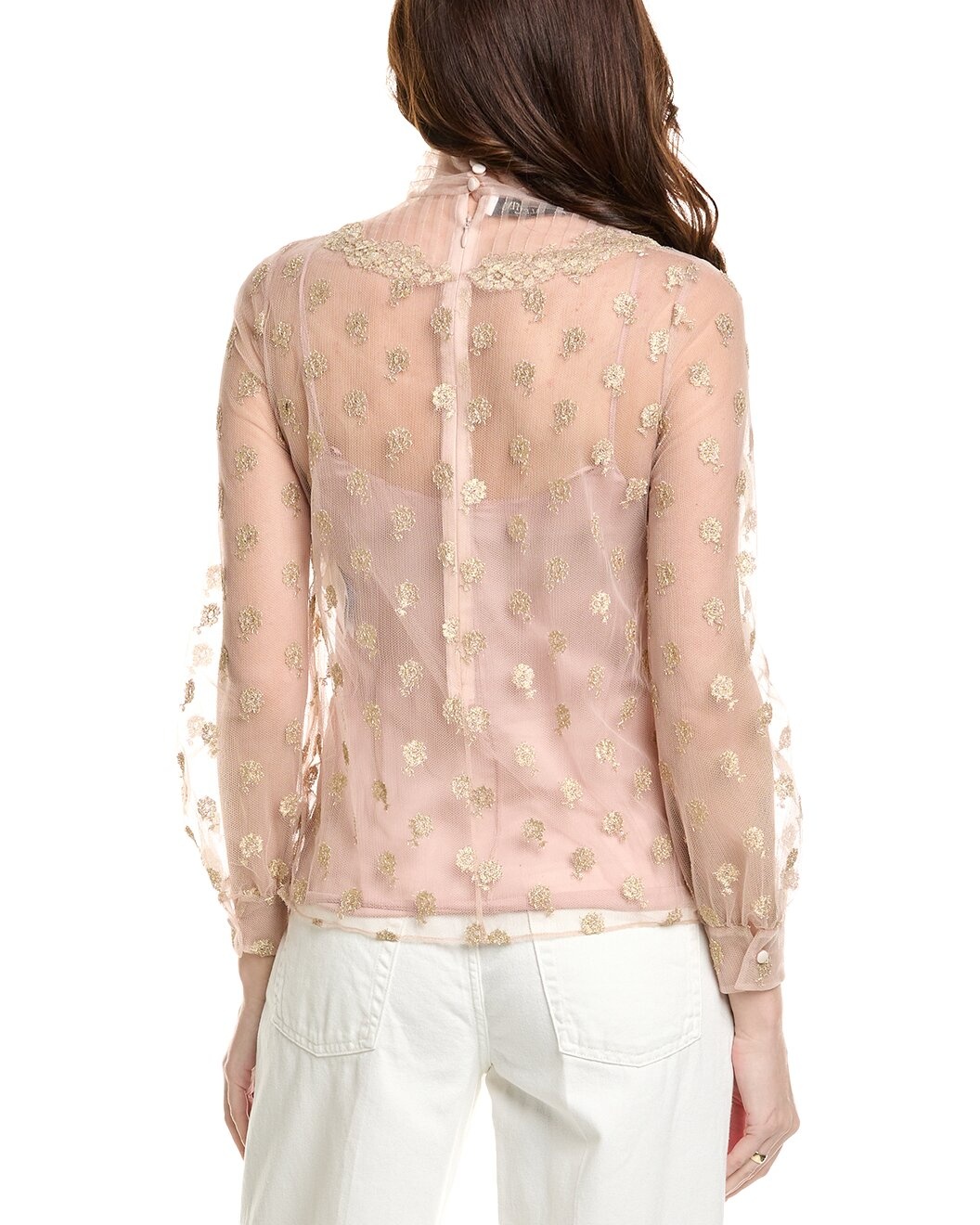 Valentino Pintuck Tulle Blouse - 2
