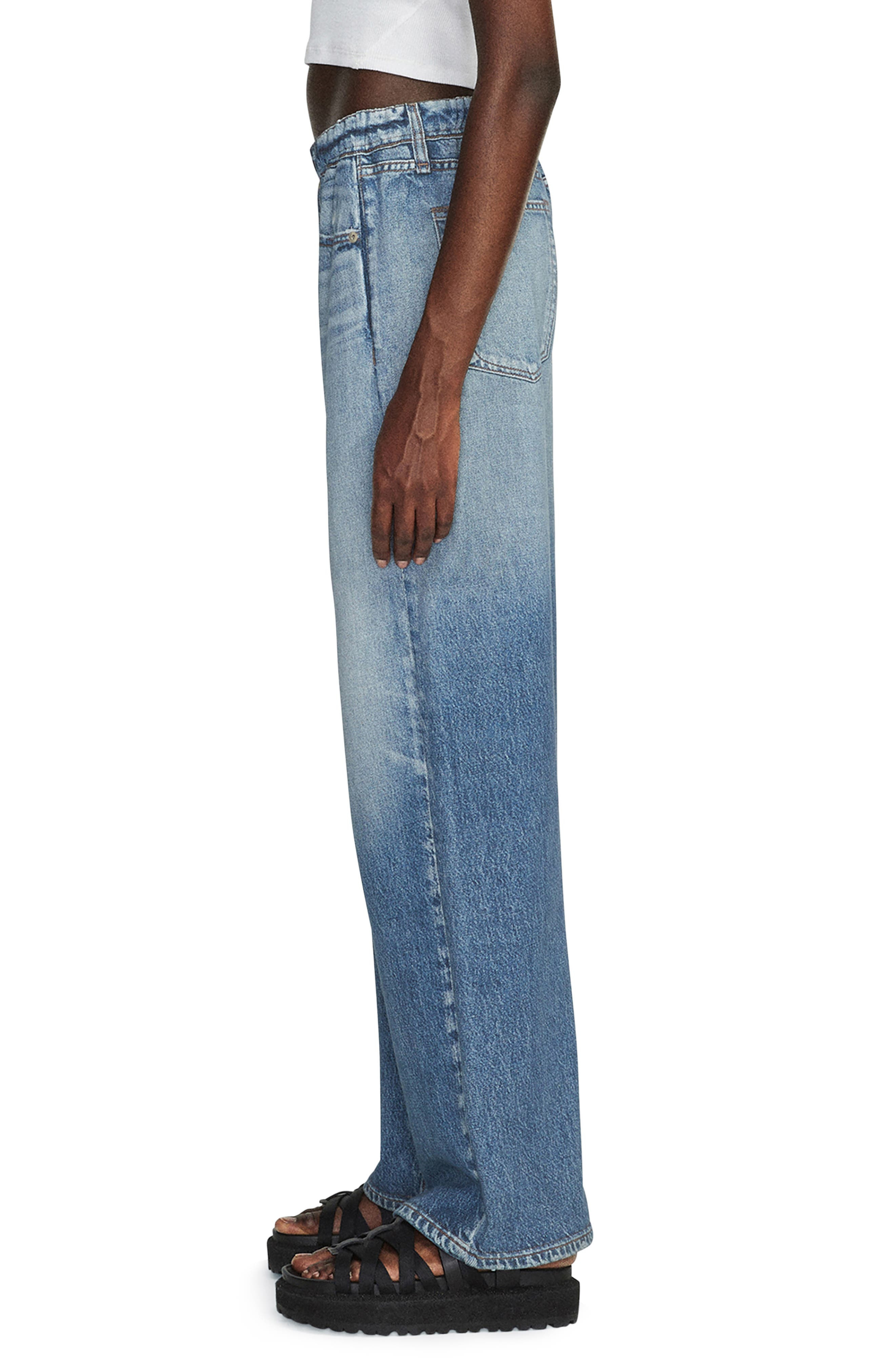 rag & bone Miramar Wide Leg Cotton Terry Sweatpant Jeans in Noosa at Nordstrom - 3