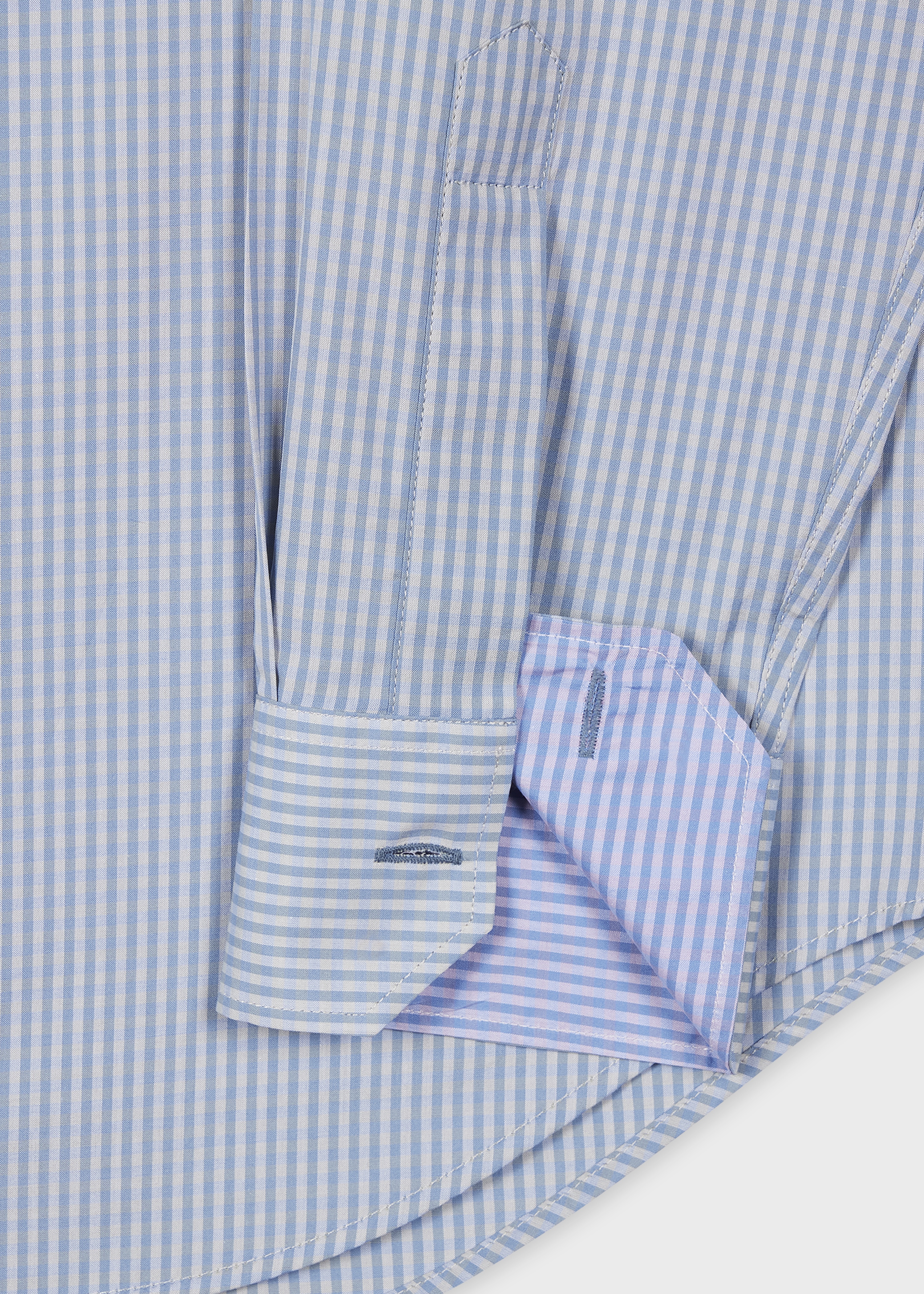 Tailored-Fit Blue And Green Gingham Shirt - 2