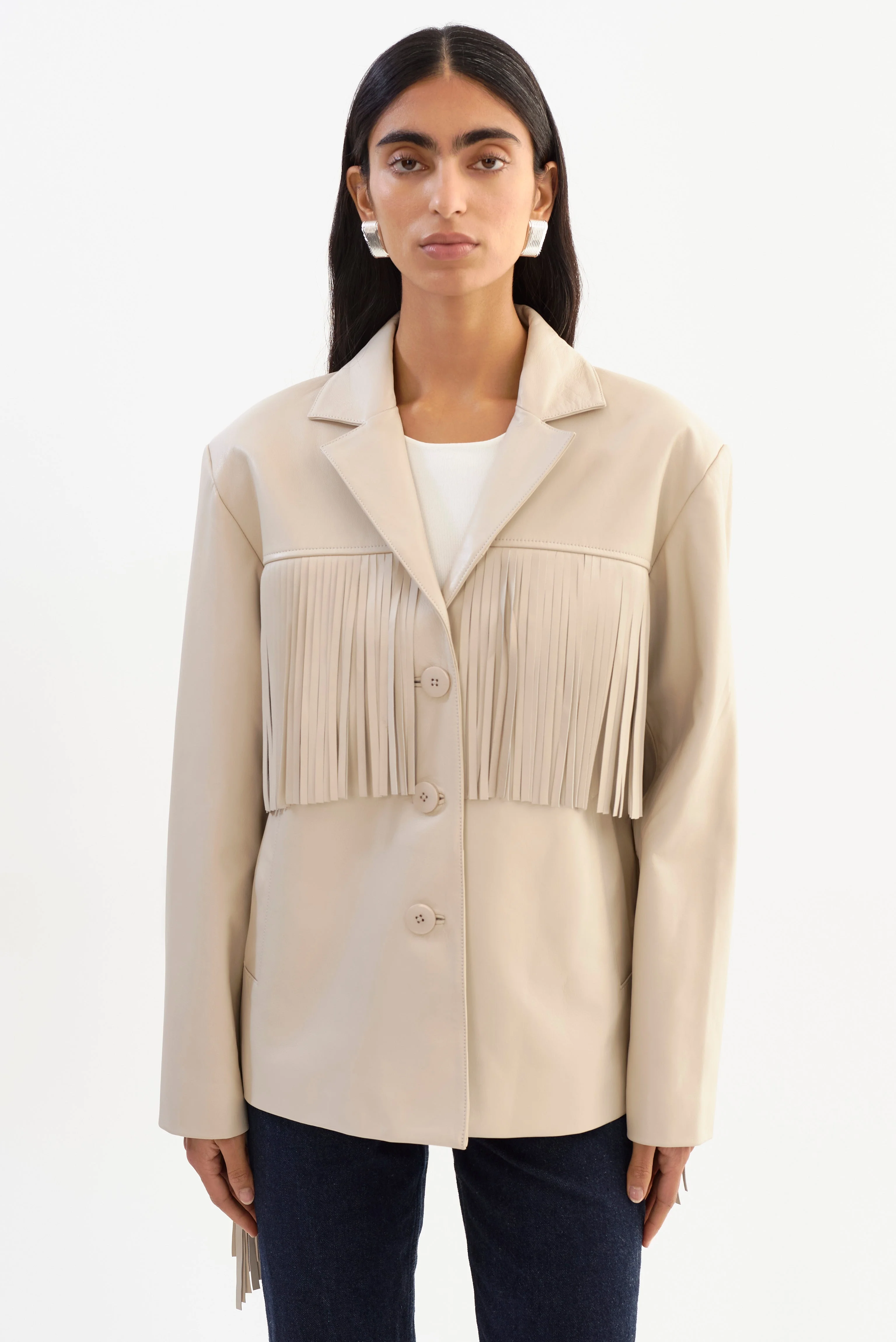 RIANNE | Leather Fringe Jacket - 1