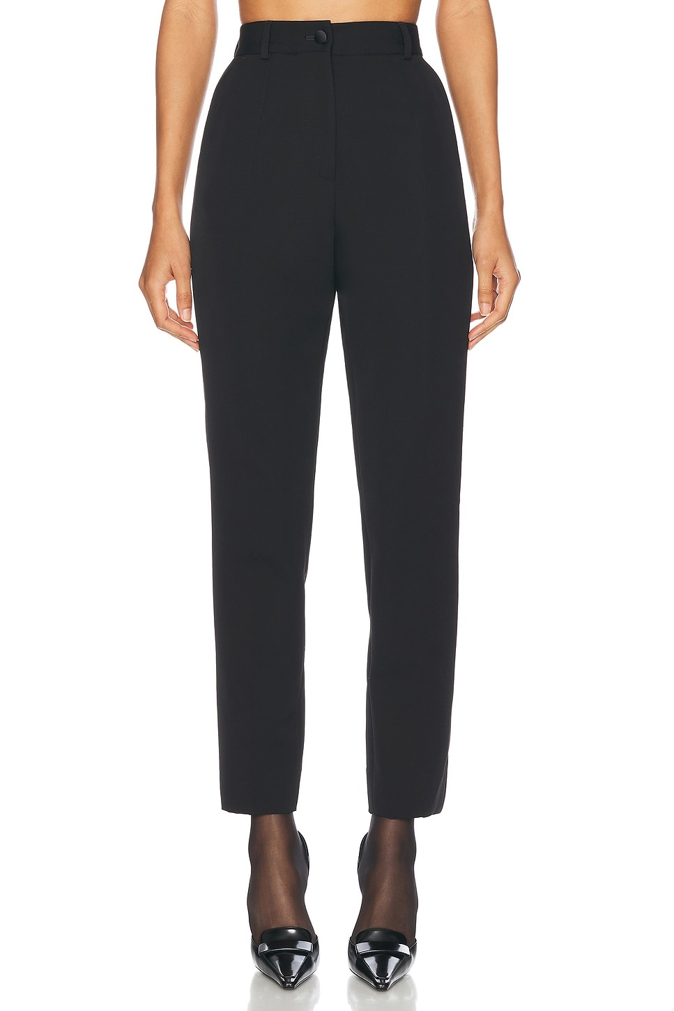 パンツ Dolce & Gabbana High-Waisted Wool Gabardine Tuxedo Pants Wool gabardine tuxedo pants in Black for Women