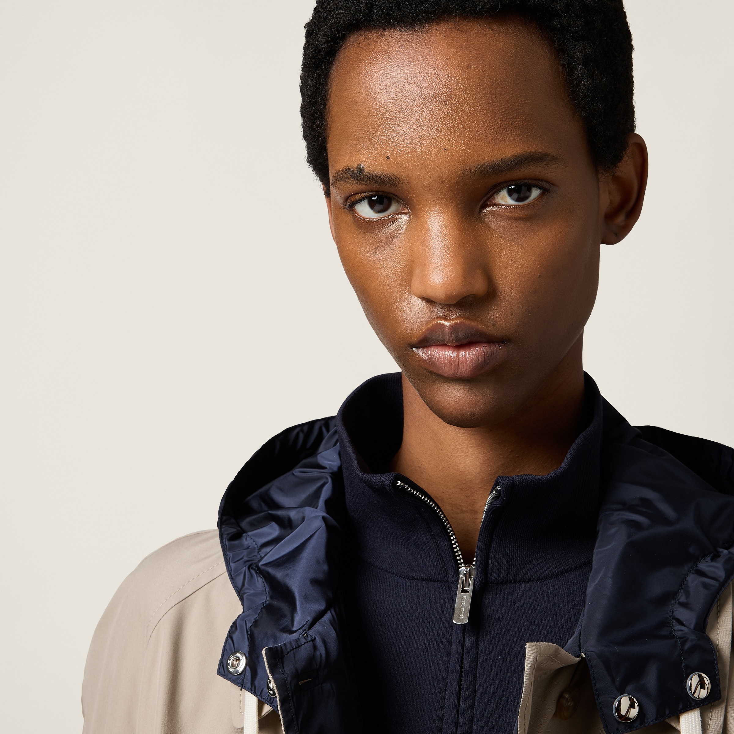 Panama cotton and technical pongé blouson jacket - 5