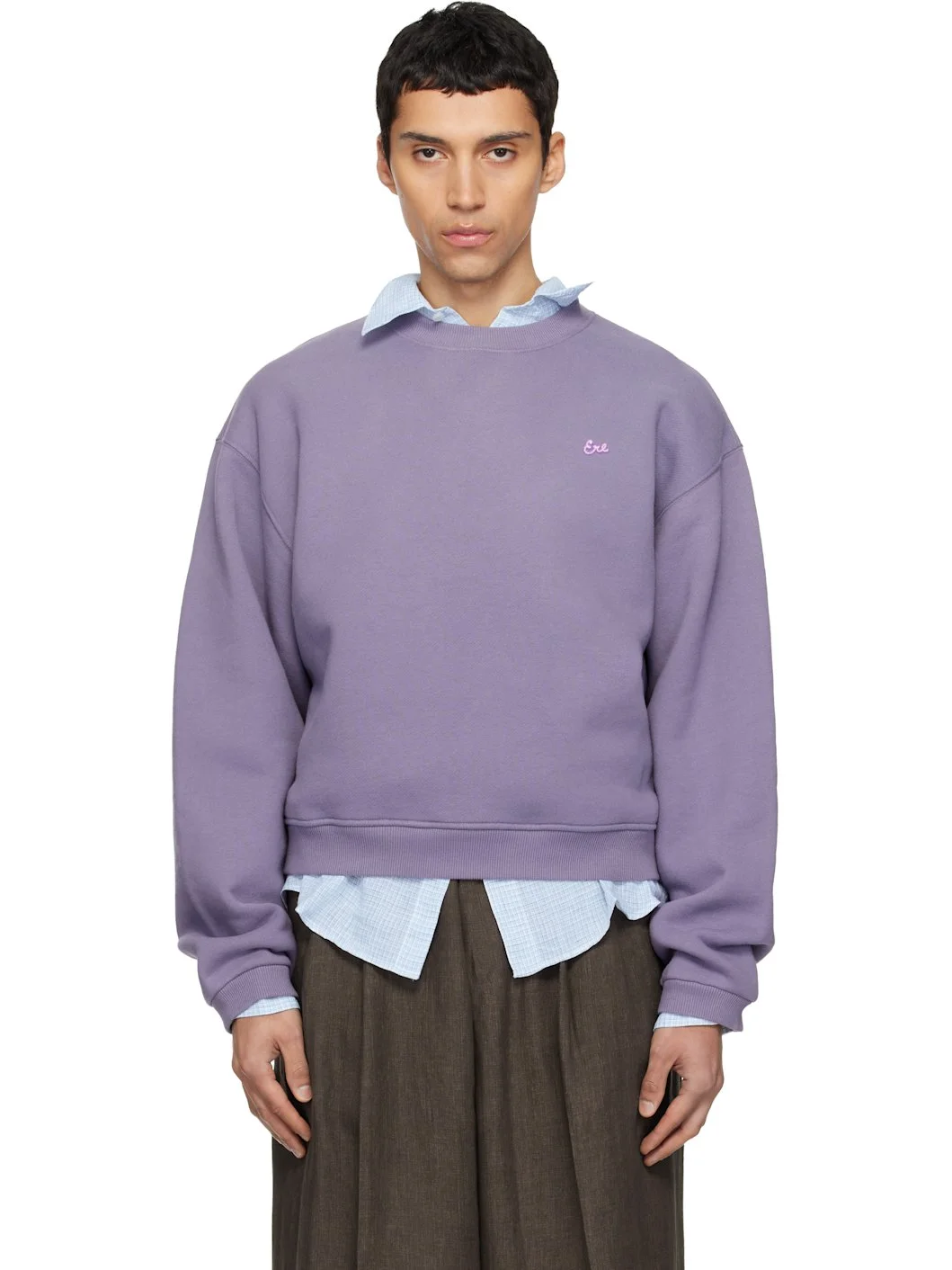 Purple Script Crewneck Sweater - 1