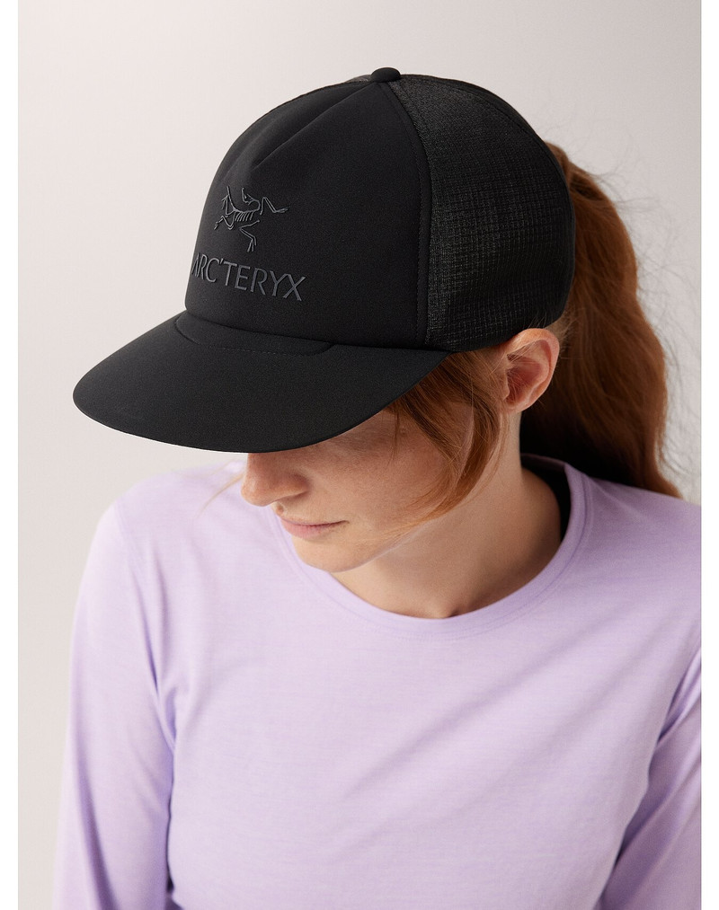 Logo Flat Brim Trucker Hat 5