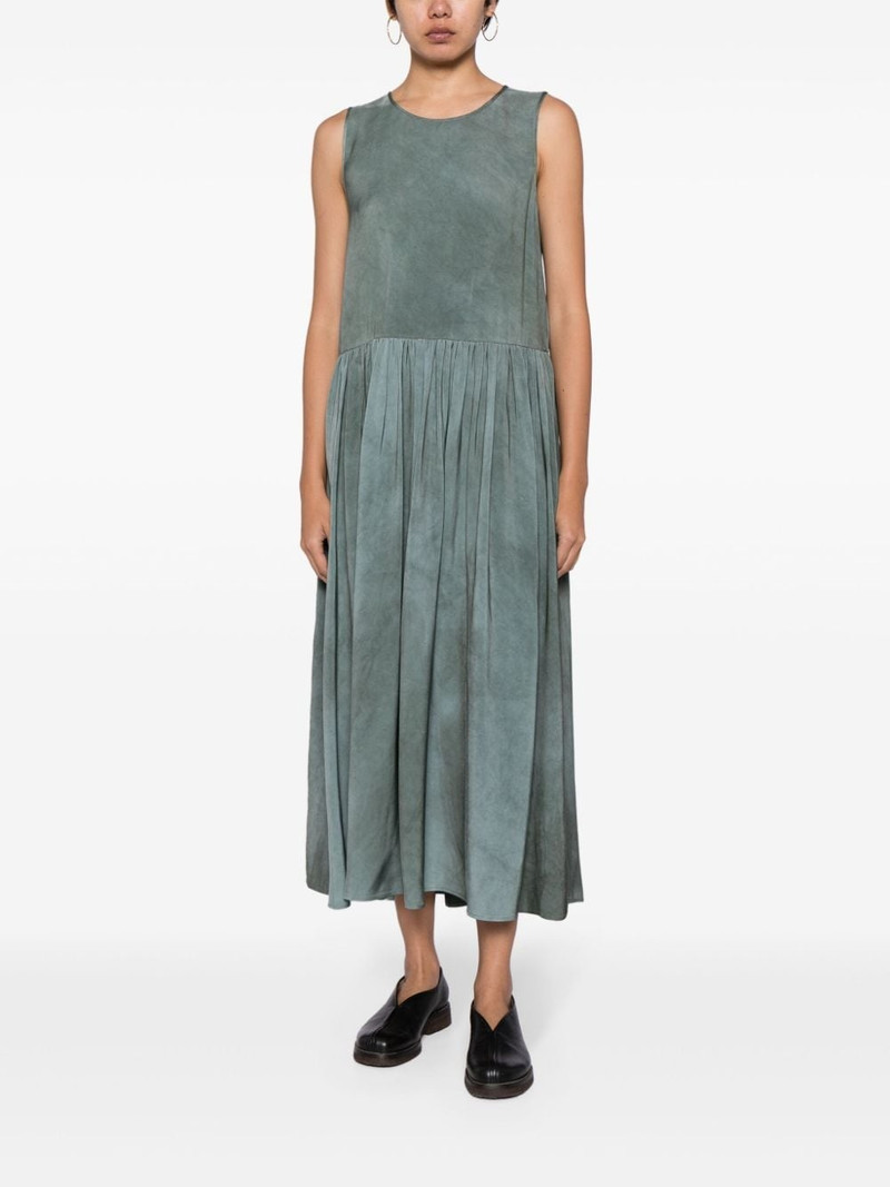 UMA WANG distressed pleated midi dress outlook
