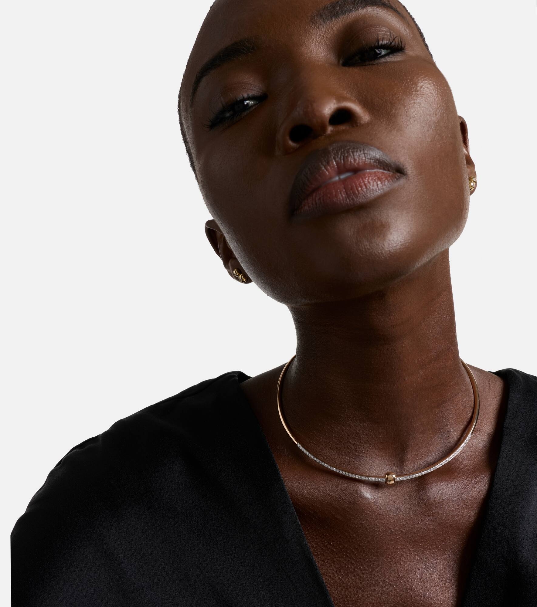 Together 18kt rose gold choker with diamonds - 3