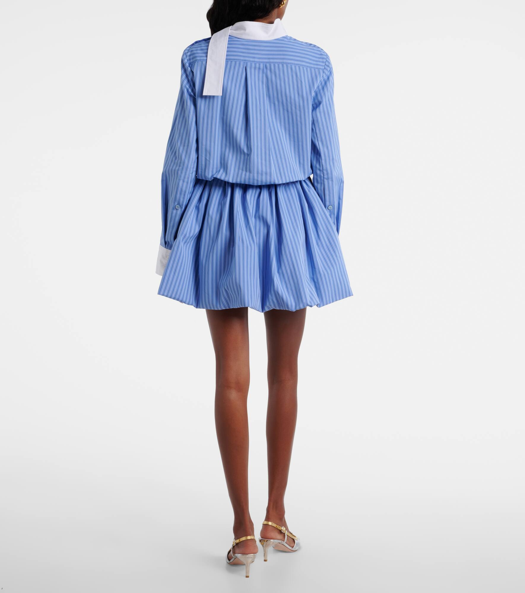 Striped cotton poplin minidress - 3