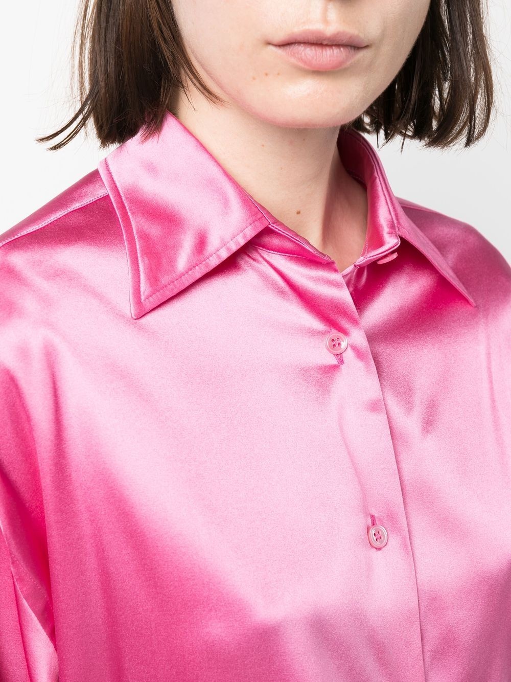 pointed-collar button-up shirt - 5