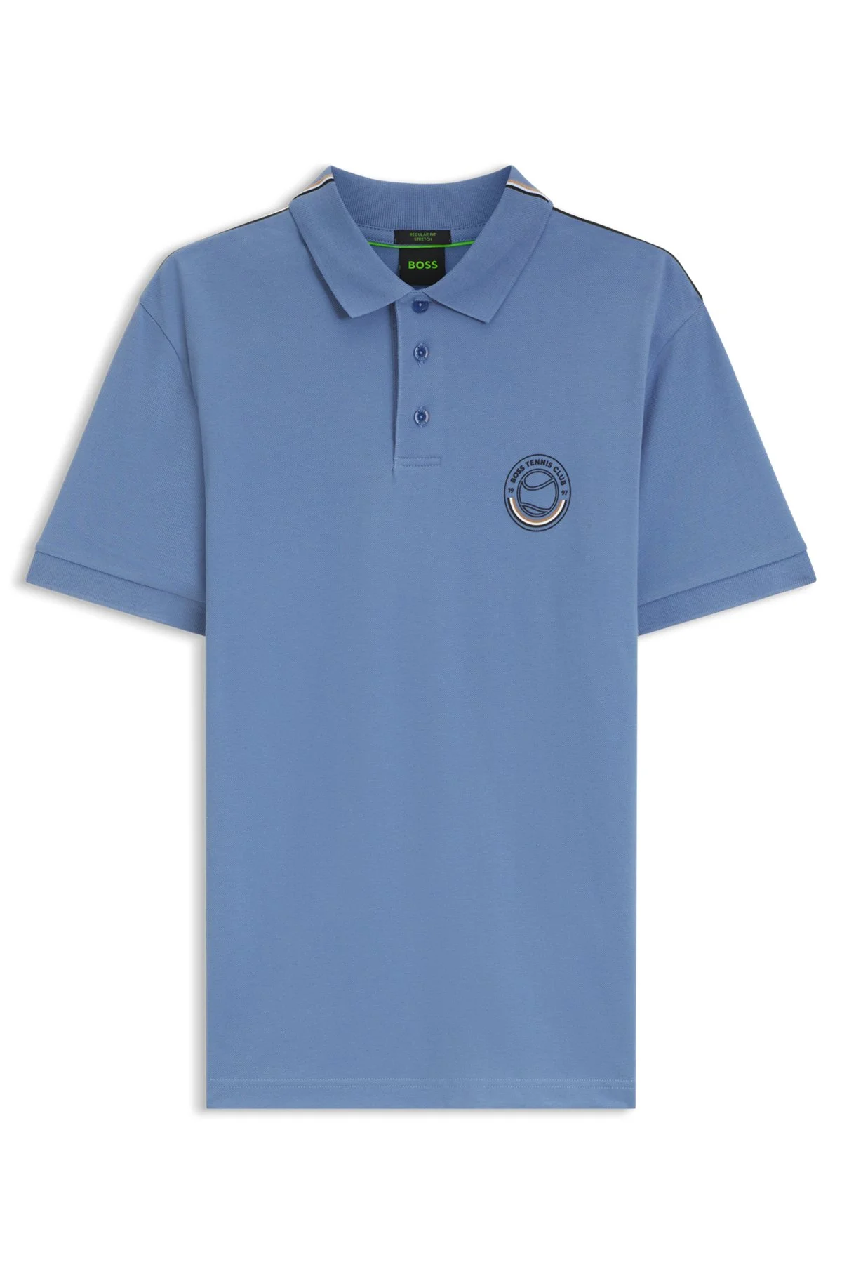STRETCH-COTTON POLO SHIRT WITH TENNIS-INSPIRED LOGO - 1