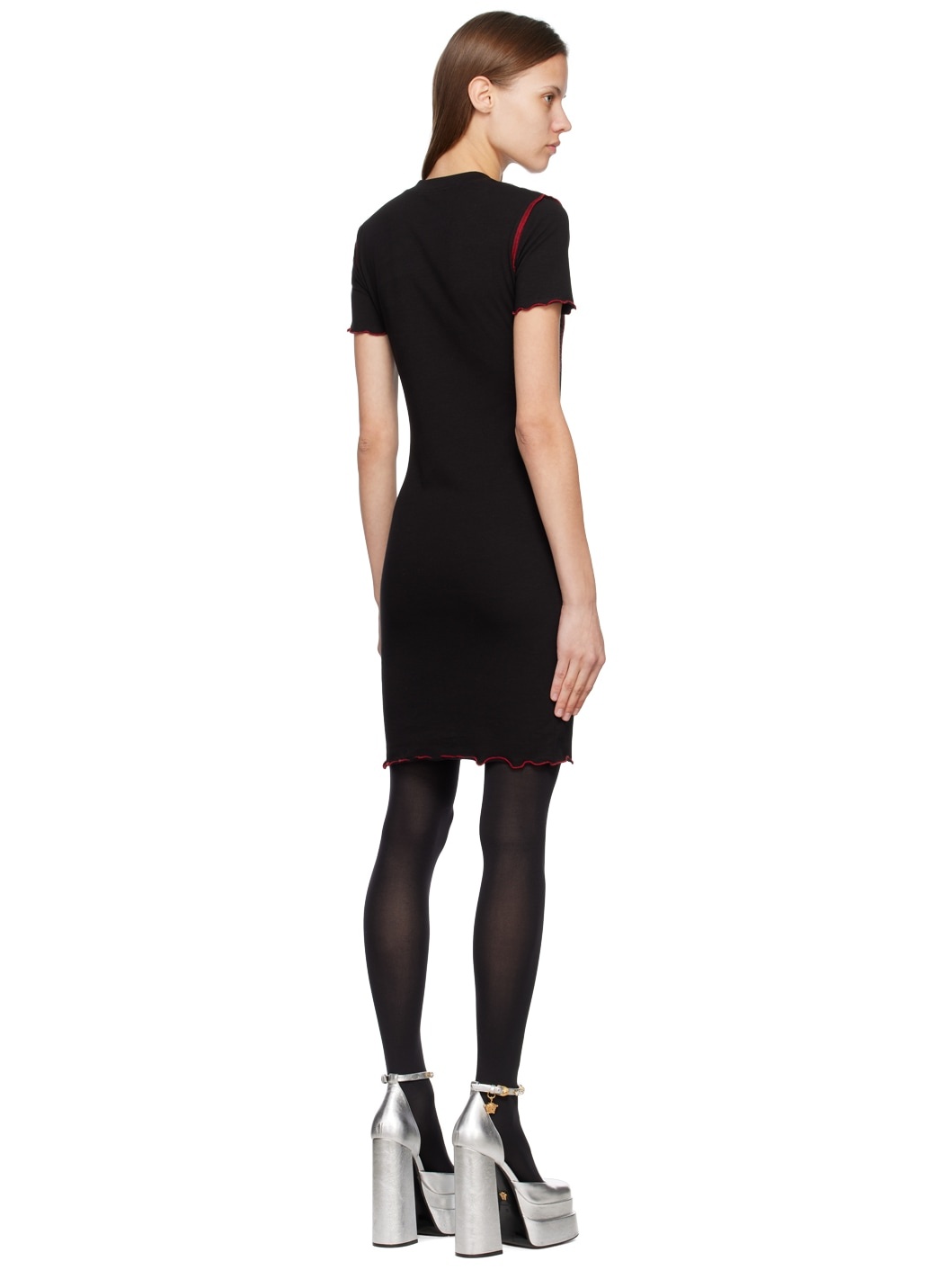Black Crystal-Cut Minidress - 3
