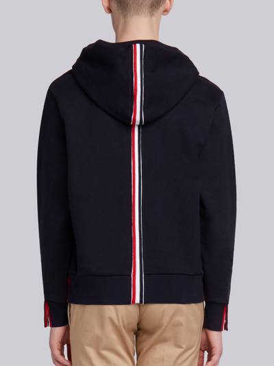 Thom Browne Navy Loopback Jersey Knit Center Back Stripe Pullover Hoodie outlook