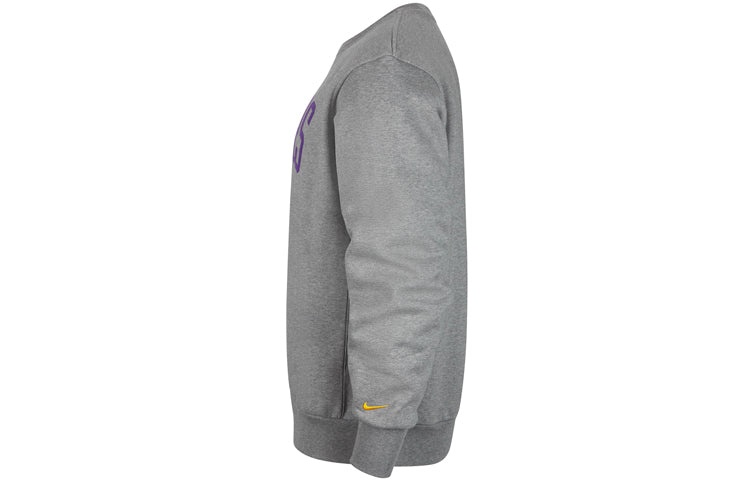 Nike Courtside Heritage Fleece Round Neck Pullover Los Angeles Lakers Gray CW4621-091 - 3