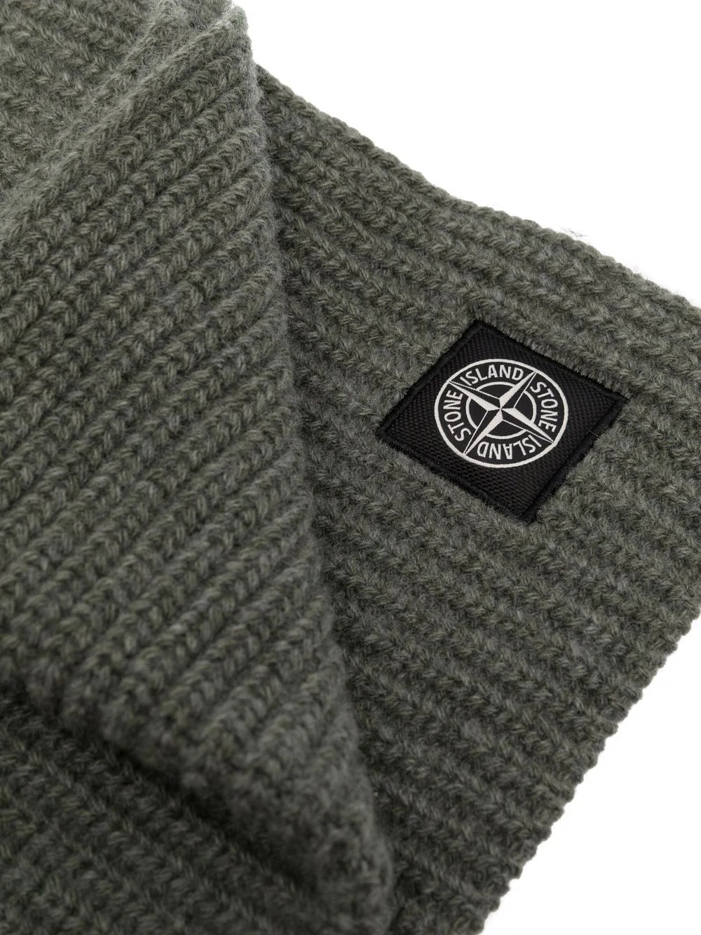 logo patch wool scarf - 3