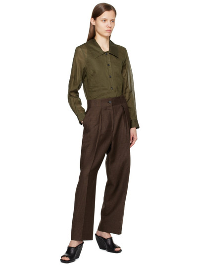 MARGARET HOWELL Brown Relaxed-Fit Trousers outlook