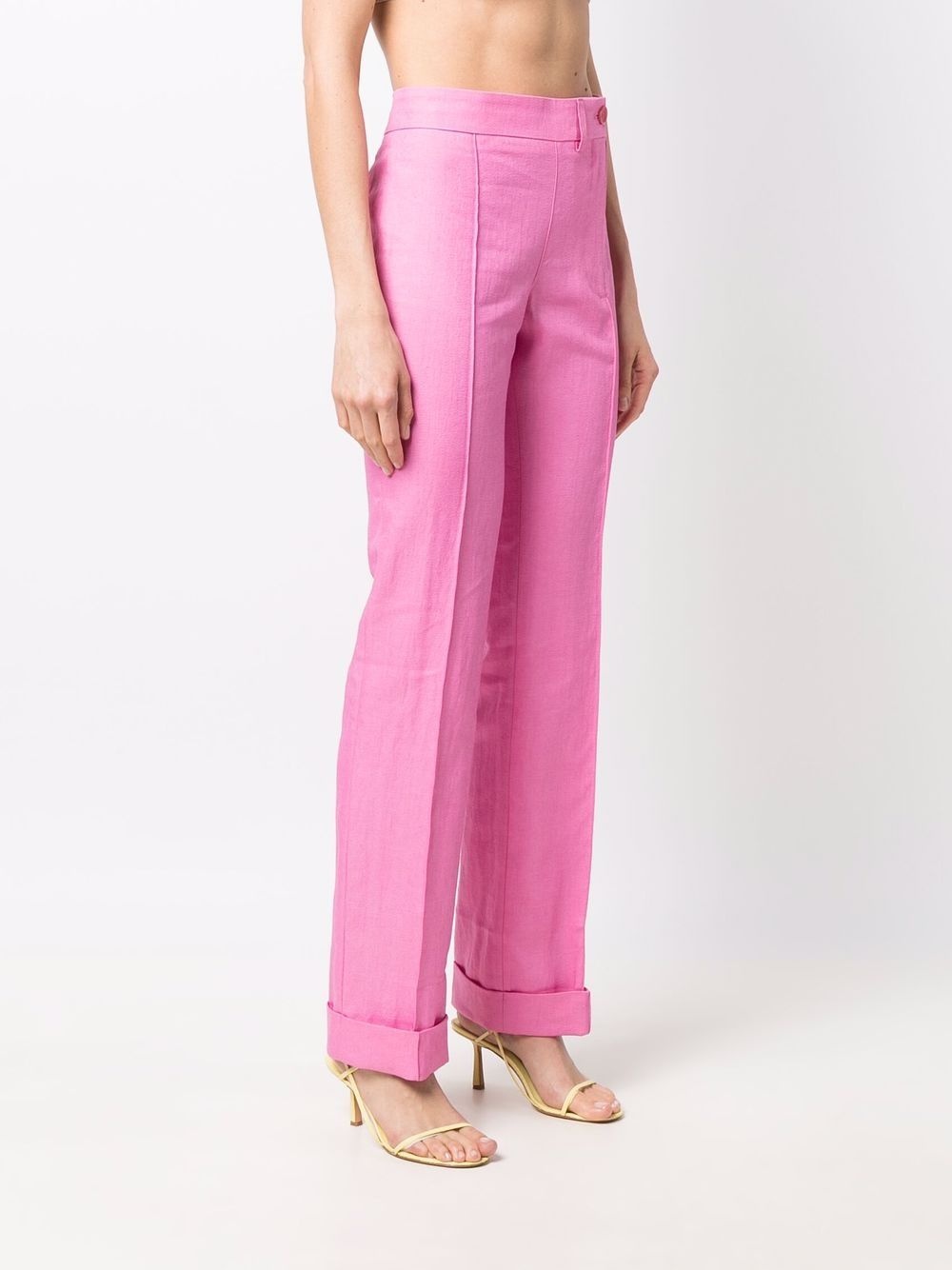 button-fastening tailored trousers - 3