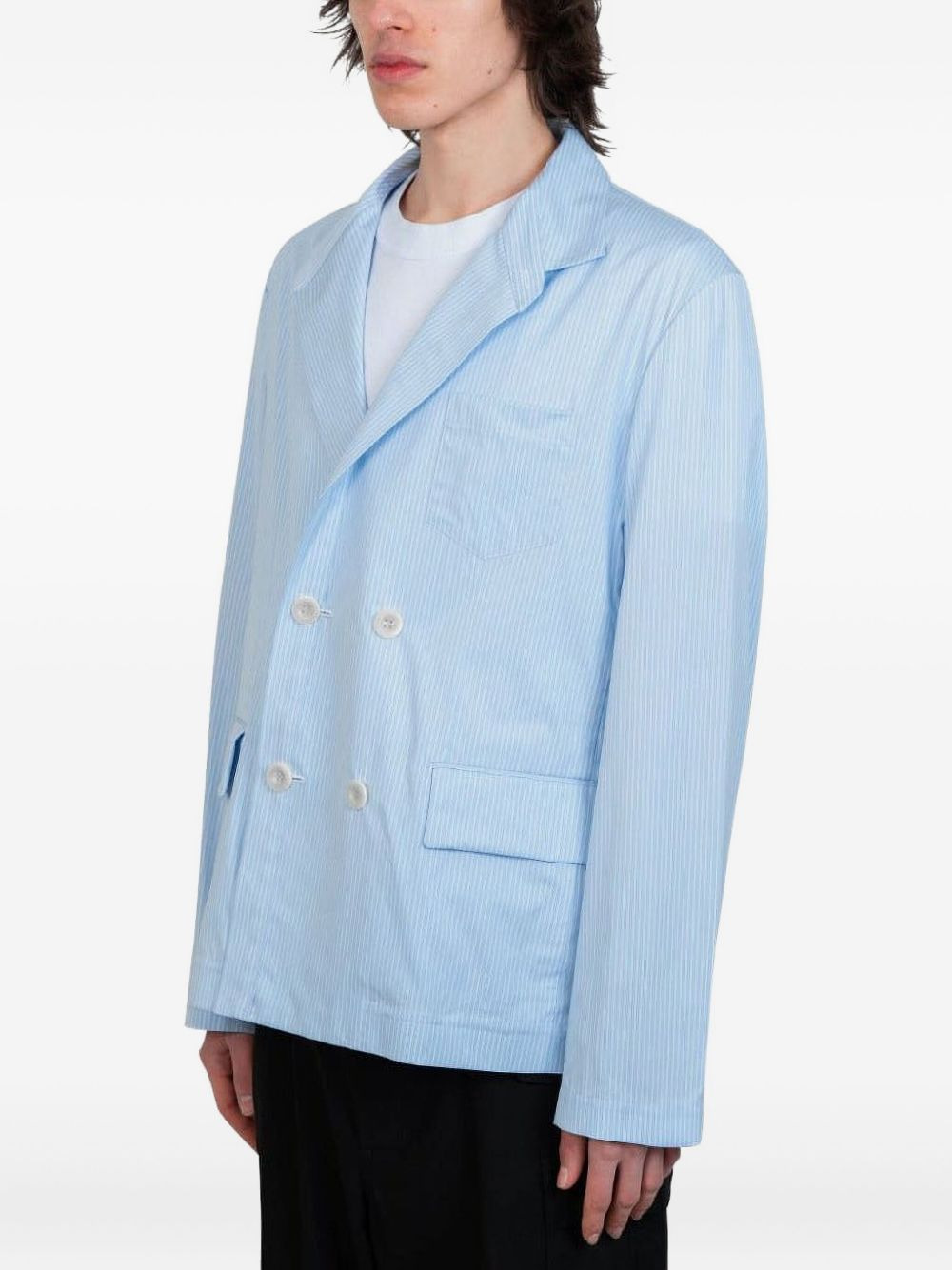 pinstripe double-breasted blazer - 2