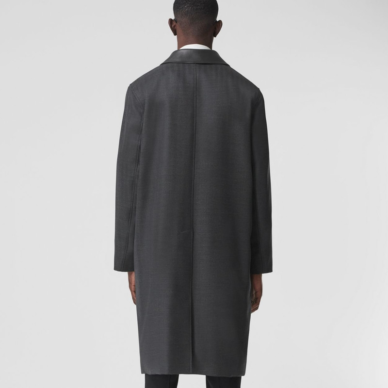 Lambskin Collar Wool Car Coat 4