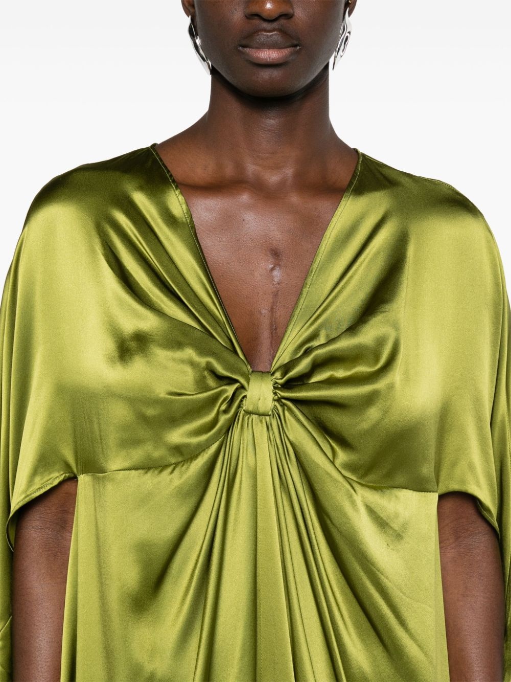 Azores knotted silk kaftan - 5