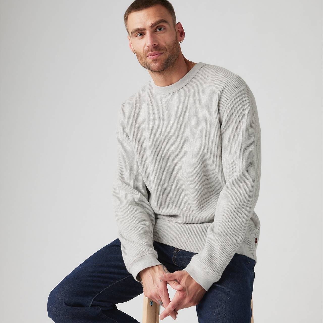 LONG SLEEVE RELAXED THERMAL T-SHIRT - 3