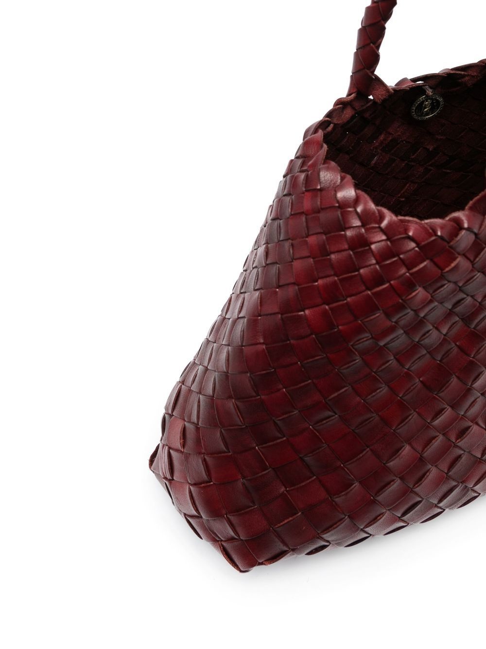 woven leather shoulder bag - 5