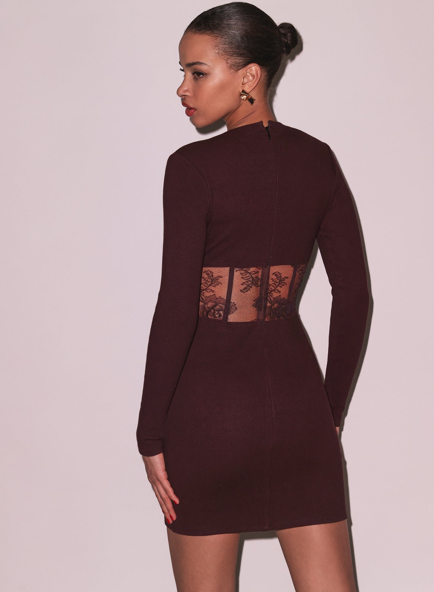 Rib and Bouquet Lace Boned Dress - 6