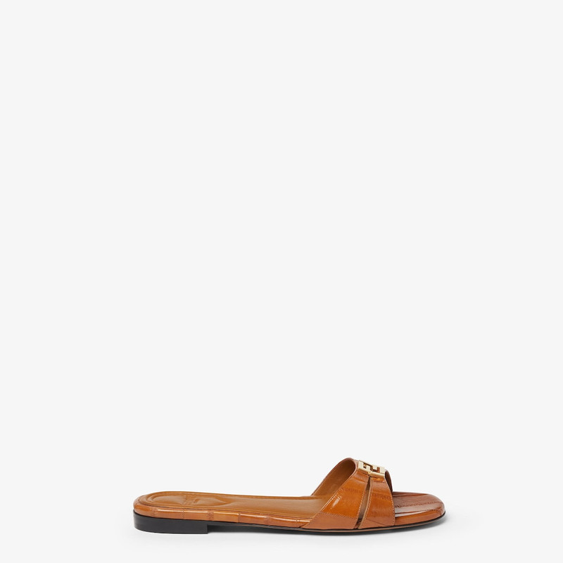 Fendi FFold Beige hagfish leather sandals 1