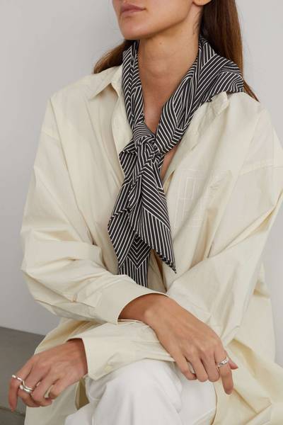 Totême Striped silk crepe de chine scarf outlook