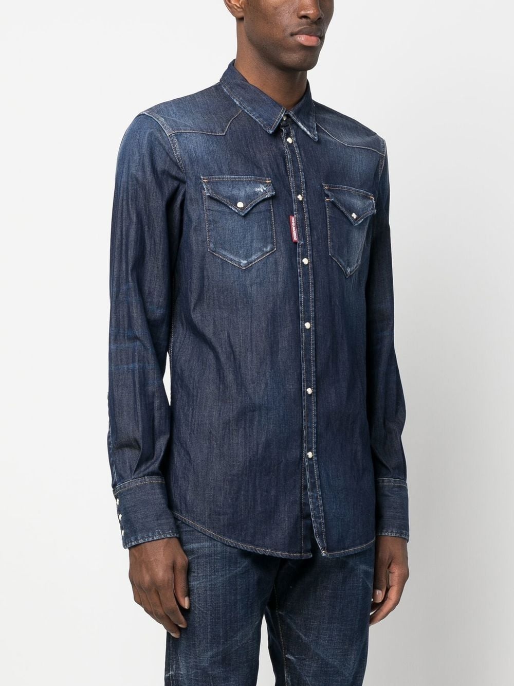 distressed denim shirt - 3