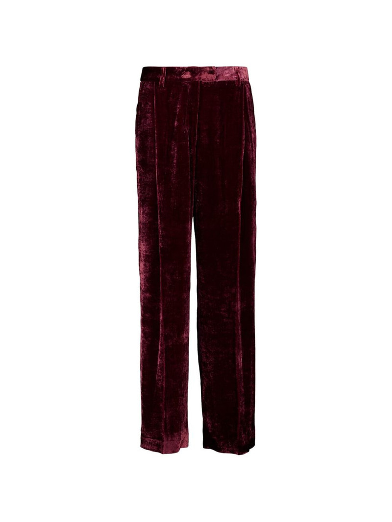 velvet-texture trousers 1