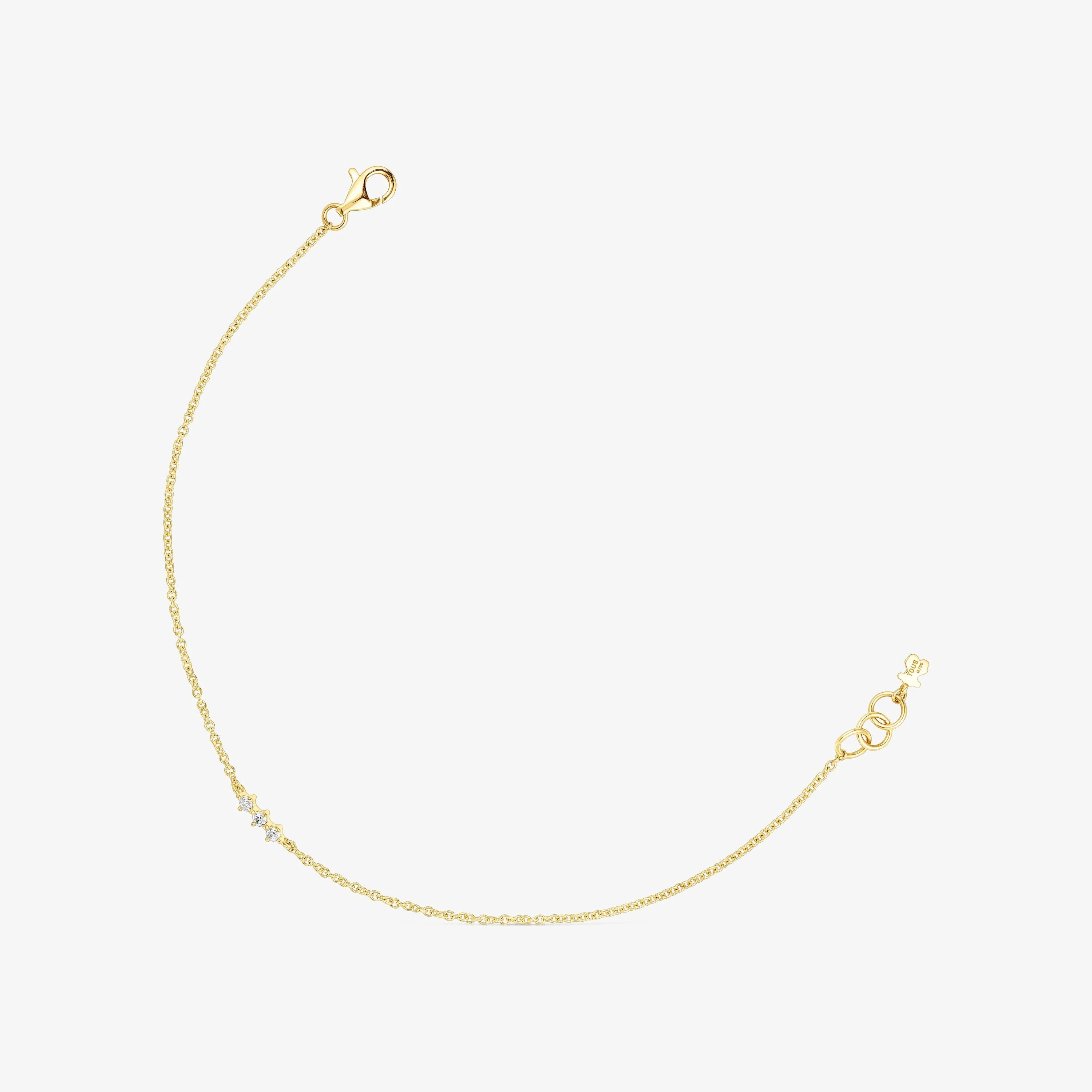 18K solid gold Strip bracelet with diamonds Les Classiques - 1
