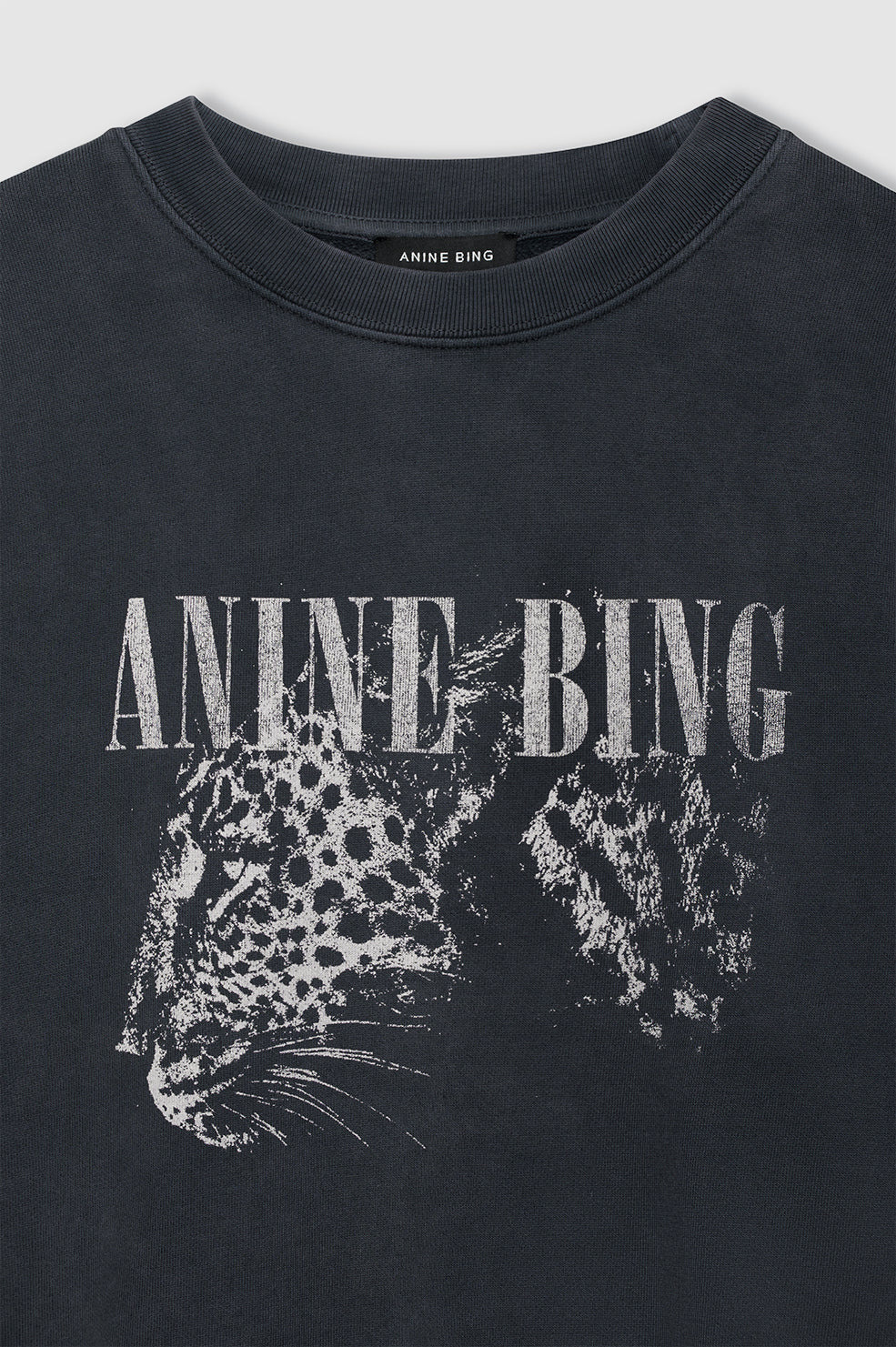 Spencer Sweatshirt Leopard - Washed Black - 4