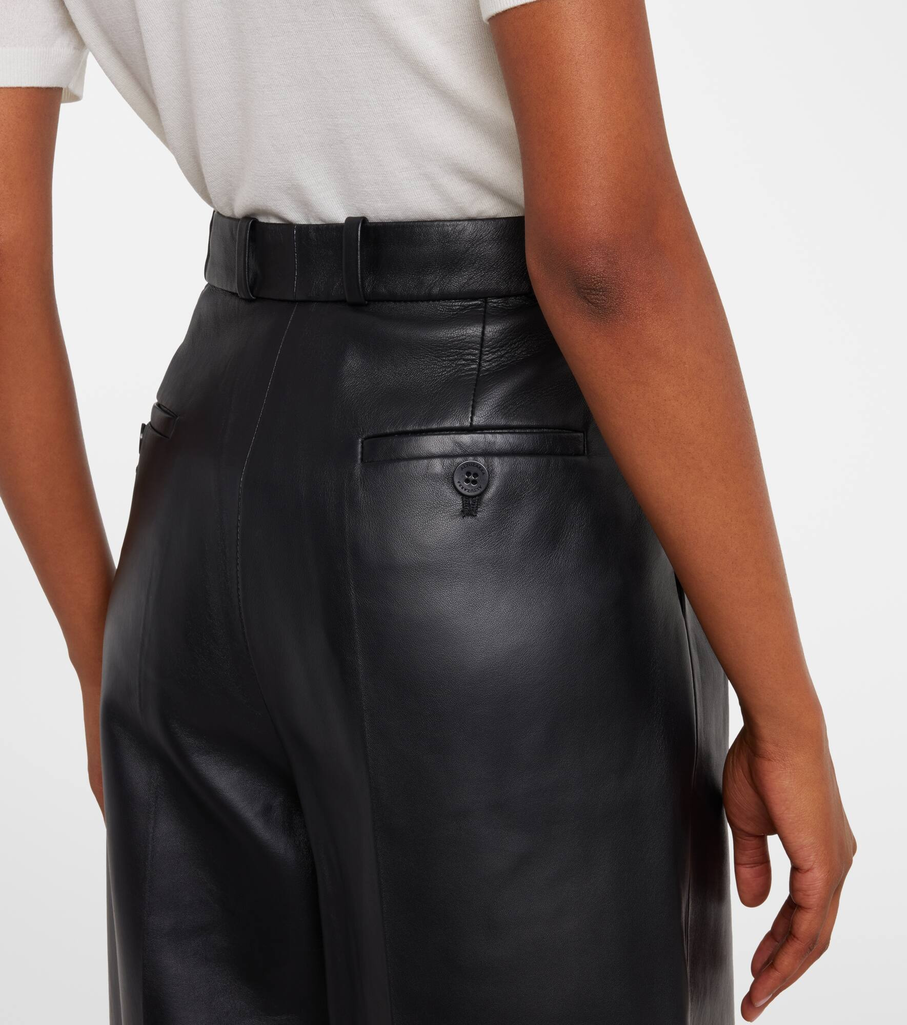 Dash leather barrel-leg pants - 6
