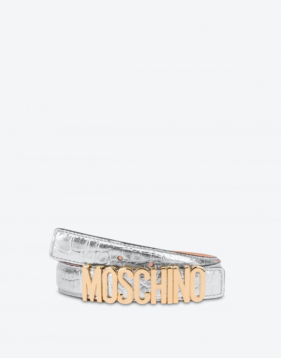 LOGO LETTERING CROCODILE-PRINT BELT - 3
