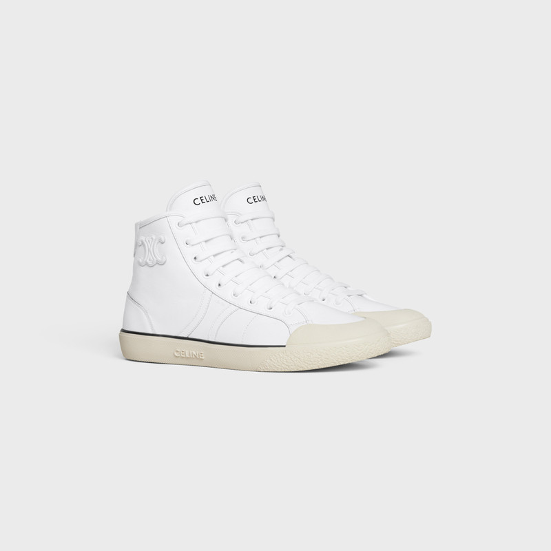 CELINE AS-02 MID LOW LACE-UP CELINE ALAN SNEAKERS WITH TRIOMPHE PATCH in CALFSKIN outlook
