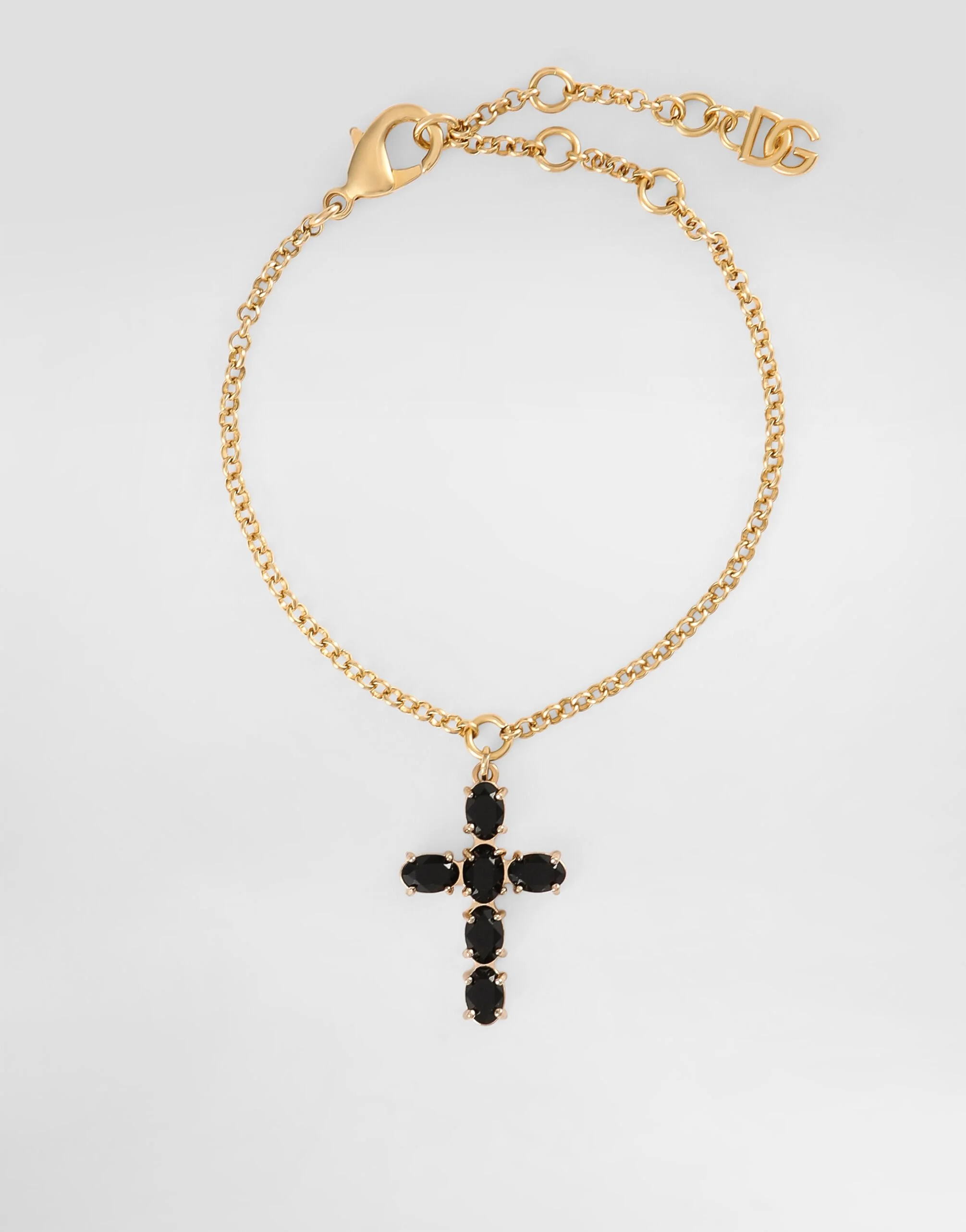 Fine link bracelet with cross charm - 1