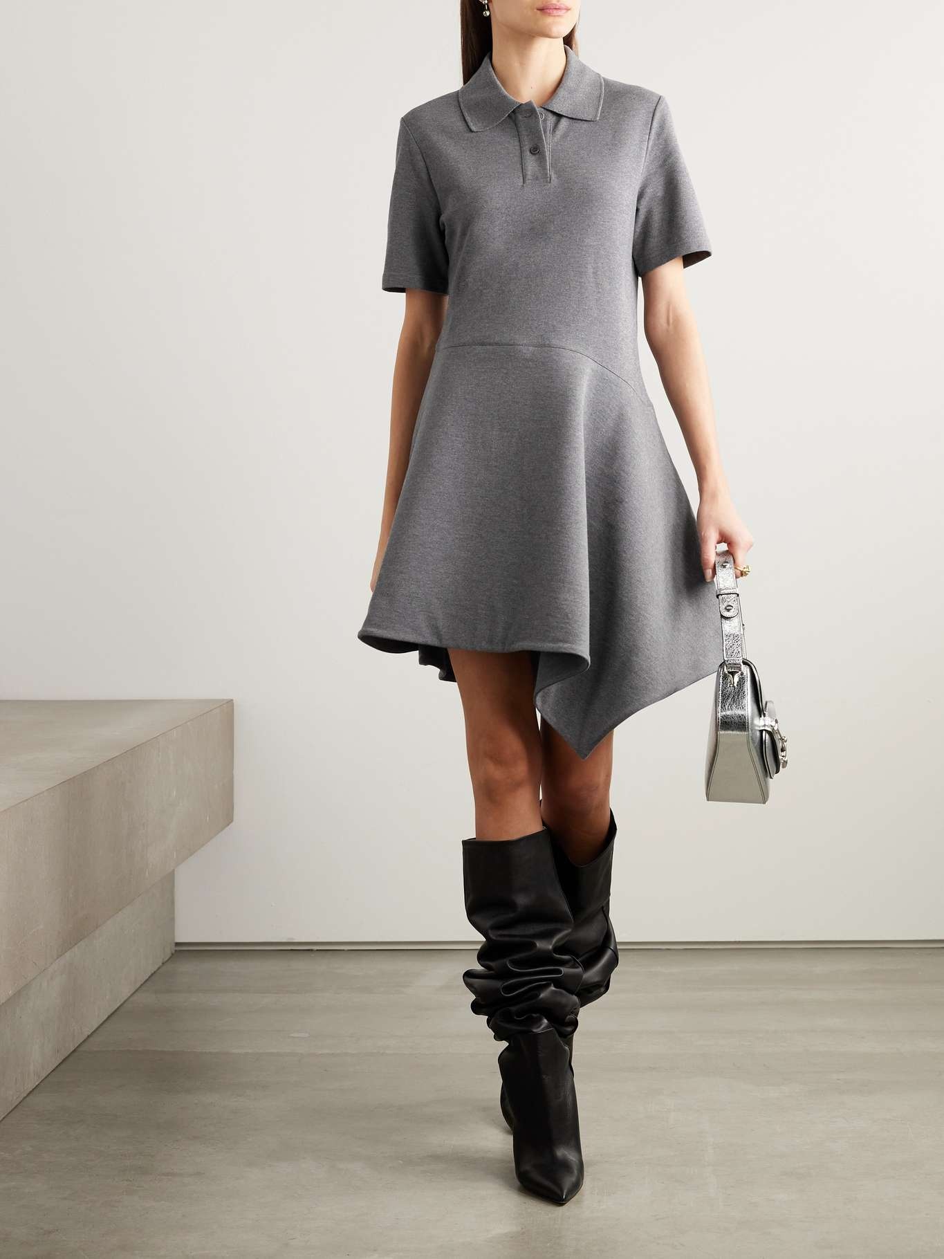 JW ANDERSON｜DRESSES (SHORT SLEEVE ASYMMETRIC POLO DRESS JW Anderson SHORT SLEEVE ASYMMETRIC POLO DRESS | REVERSIBLE